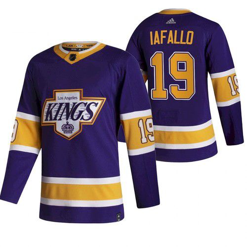 Cheap Men Los Angeles Kings 19 Iafallo Purple NHL 2021 Reverse Retro jersey